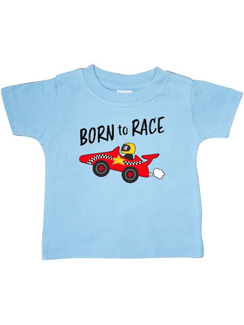 Inktastic Born To Race Red Race Car Infant T Shirt Unisex Light Blue
