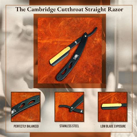 The Cambridge Cutthroat Straight Edge Razor Kit With 10 Blades