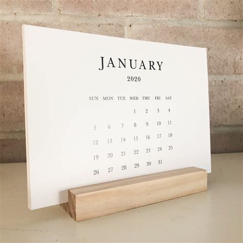 2021 Monthly Desk Calendar Horizontal Simple Modern 12 Etsy