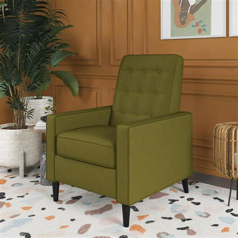 Queer Eye Wimberly Pushback Recliner Mid Century Modern Accent Chair