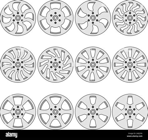 Car Alloy Wheels Vector Illustration Stock Vector Image And Art Alamy
