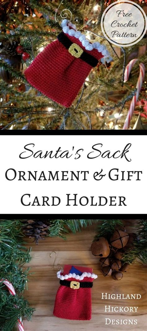 Santa S Sack Ornament And Gift Card Holder On A Christmas Tree With