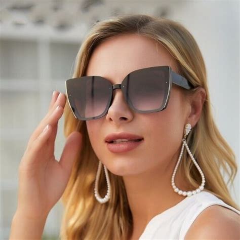 oversized cat eye sunglasses women luxury brand fashion large frame square retro ebay