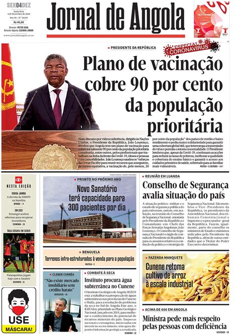 Jornal De Angola Sexta 04 De Dezembro De 2020