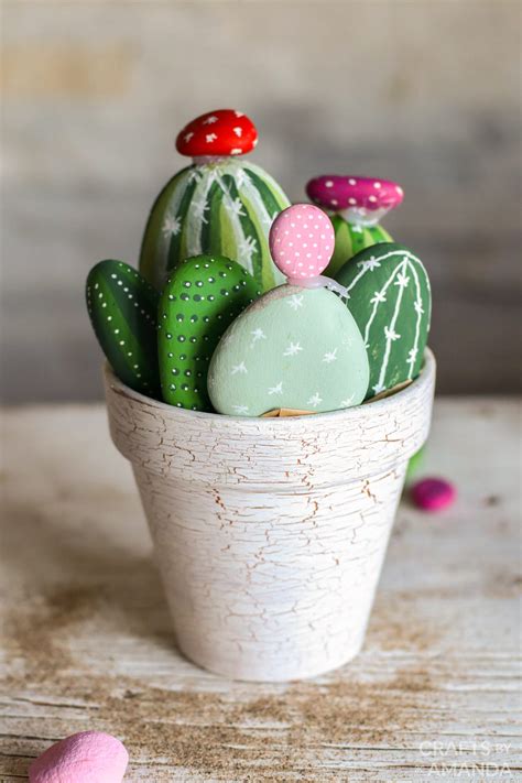 Cactus Painted Rocks Crafts By Amanda Clay Pot Crafts