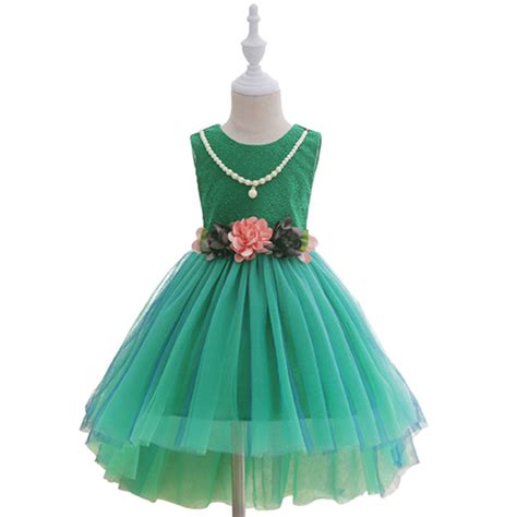 Summer Flower Girls Dress Kids Lace Voile Ball Gown For Party Brand