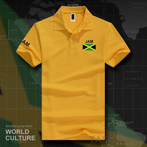 Jamaica Polo Shirts Men Short Sleeve White Brands Printed For Country