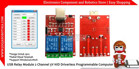 Usb Relay Module 2 Channel 5v Hid Driverless Programmable Computer