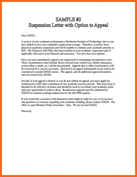 Appeal Letter For College Suspension Sampletemplatess Sampletemplatess