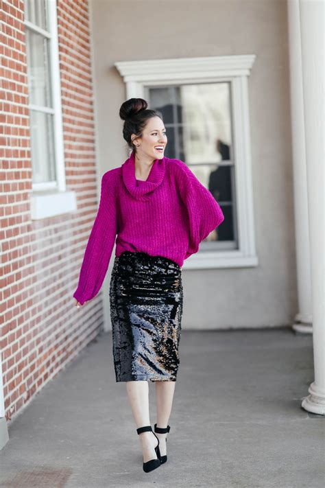 Thing Ways Sequin Midi Skirt Festive Outfit Inspiration
