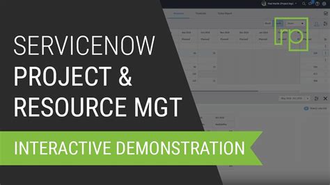 Servicenow Project Resource Management Demo London Release Youtube
