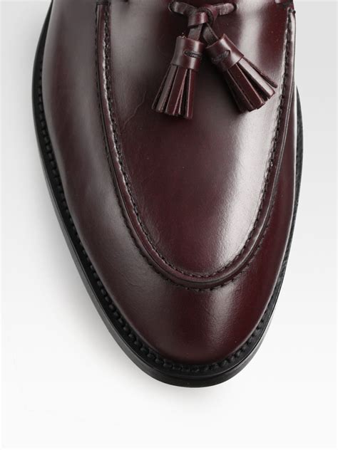 Tod S Leather Tassel Loafers In Burgundy Brown For Men Lyst