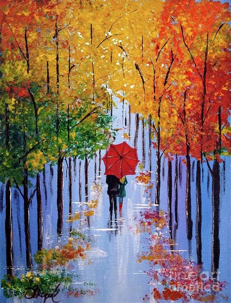 Walking In The Rain Painting By Mike Gonzalez