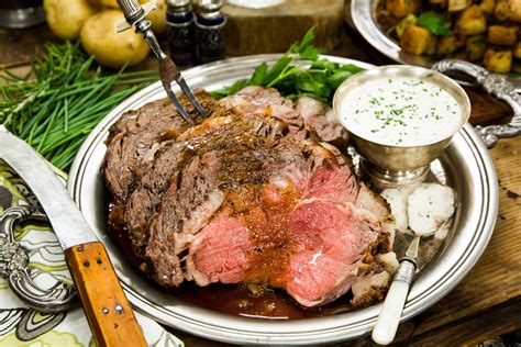 Rotisserie beef prime rib roast dad cooks dinner. Recipes - Prime Rib with Parsley Potatoes and Horseradish ...