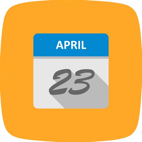 April 23rd Date On A Single Day Calendar 500083 Vector Art At Vecteezy
