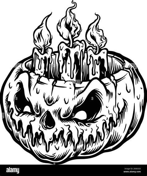 Halloween Pumpkins Candle Light Vector Illustrations For Your Work Logo