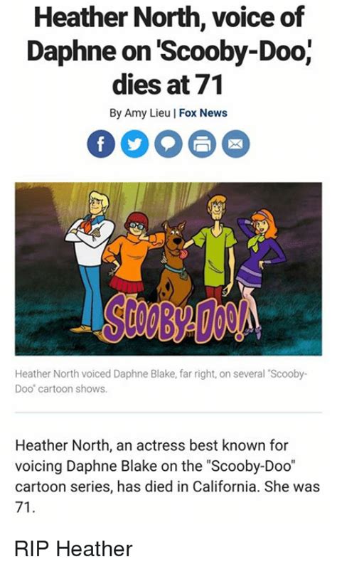 Heather North Voice Of Daphne On Scooby Doo Dies At 71 By Amy Lieu