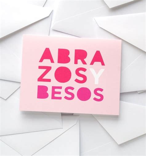 Abrazos Y Besos Card Spanish Greeting Card Hugs Kisses