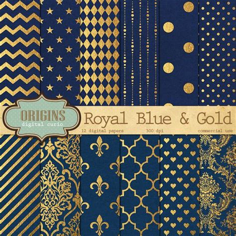 Royal Blue And Gold Digital Paper Royal Blue And Gold Blue And Gold