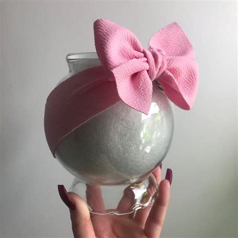 Small Bubblegum Pink Bow Head Wrap Stretchy Head Wrap Pink Etsy