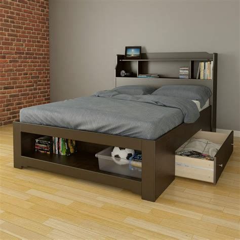 Dixon 1 Drawer Storage Bed With Bookcase Headboard Sizefull Walmart