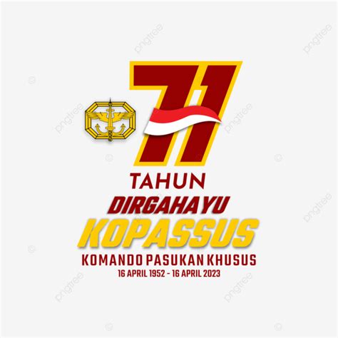 Greeting Card And Logo Of The 71st Anniversary Kopassus Indonesia