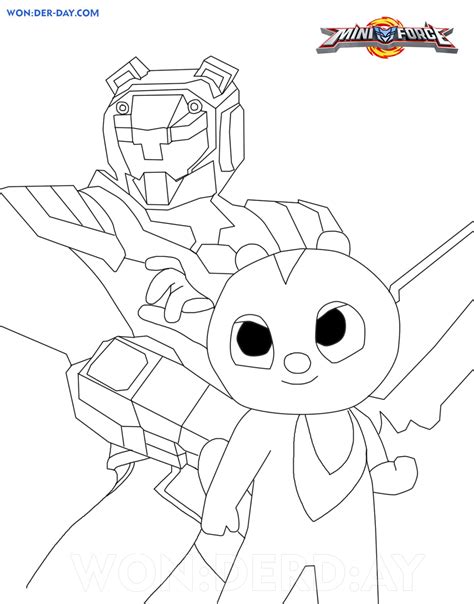Miniforce Coloring Page Print Free For Kids Coloring Home