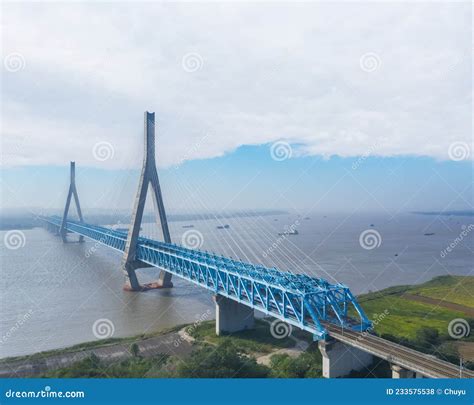 Anqing Yangtze River Railway Bridge Stock Photo Image Of