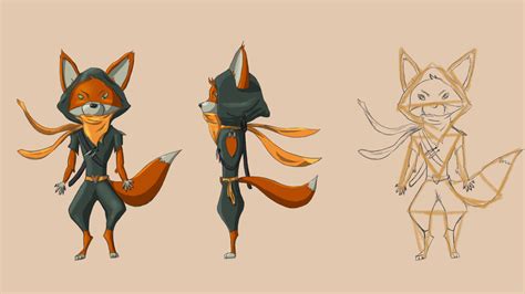 Artstation Character Design Kitsune Ninja