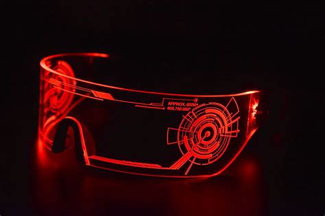cyberpunk led tron visor glasses cosplay festivals cybergoth ebay