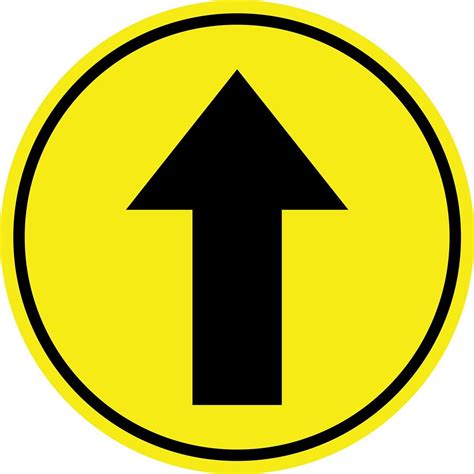 12” Pre Printed Floor Decal Circle Directional Arrow Symbol Yellow In 2020 Floor Decal