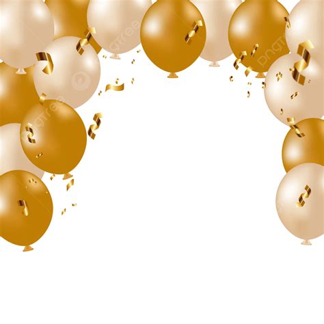 Ballons With Gold Confetti Balloon Confetti Gold Png And Vector With