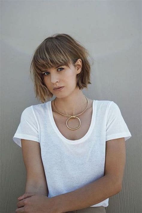 This is one of the super cute and popular bob haircuts for fine hair. 55 Best Short Layered Bob With Bangs & short-haircut.com