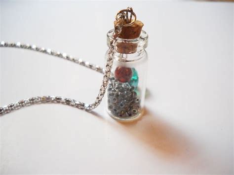 Diy Glass Vial Necklace Kit Silver Chains Glass Vials