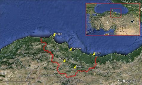 The Map Of Northern Turkey Showing The Location Of The Study Sites