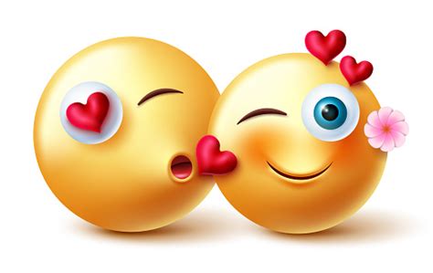 Emojis Valentine Couple Emojis Vector Design Inlove 3d Emoji Émoticônes