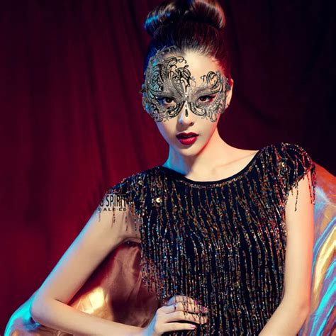 Aliexpress Com Buy Sexy Venetian Masquerade Princess Mask Rhinestone Laser Cut Black Metal