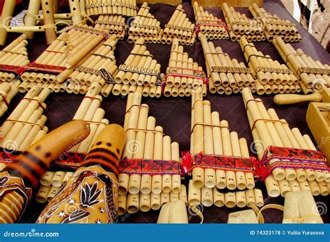 Panpipes Traditional Instruments For South American Music Stock Photo