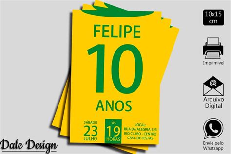 Jogos da seleção brasileira no ano 2018. CONVITE DIGITAL SELEÇÃO BRASILEIRA 2018 no Elo7 ...
