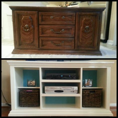 Refinished Dresser Into Tv Stand Furniture Makeover Repurposed