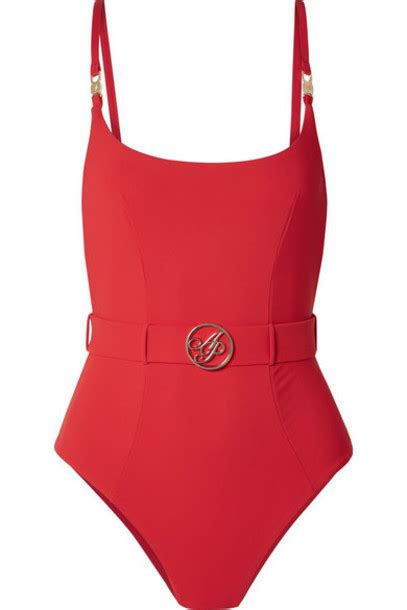Agent Provocateur Laurella Belted Swimsuit Red Wheretoget