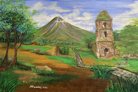 Mayon Volcano By The Artist Mario Pacaanas Gallea