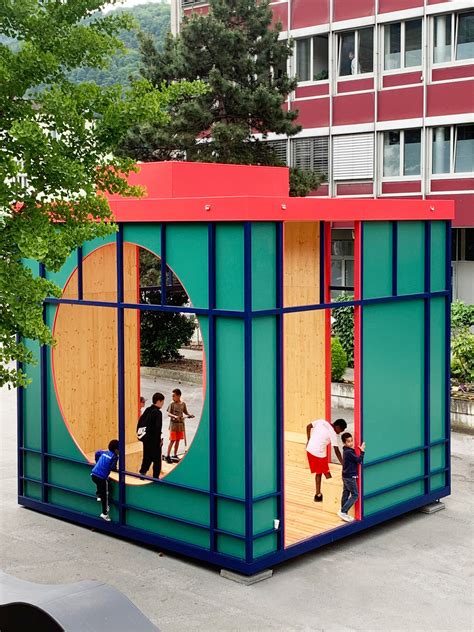 Rotative Studio Brightens Swiss Town Square With Modular Wooden