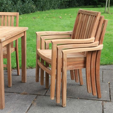 Teak Garden Stacking Armchair Woodberry