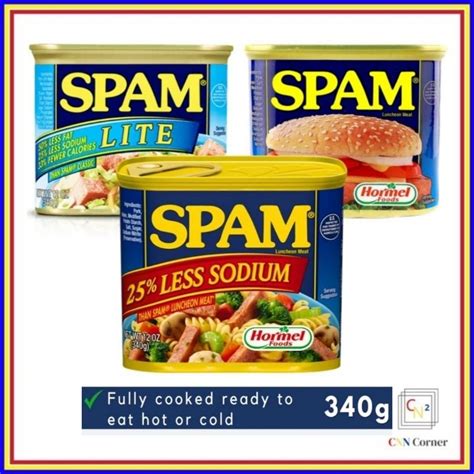 Hormel Spam Luncheon Meat In Can 340g Classic Lite Less Sodium Shopee Philippines