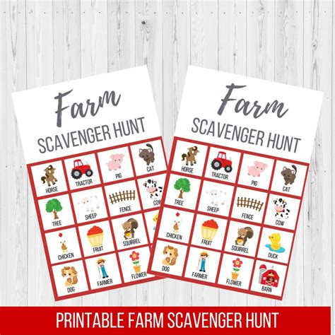 Farm Scavenger Hunt Printable For Kids Field Trip Digital Etsy