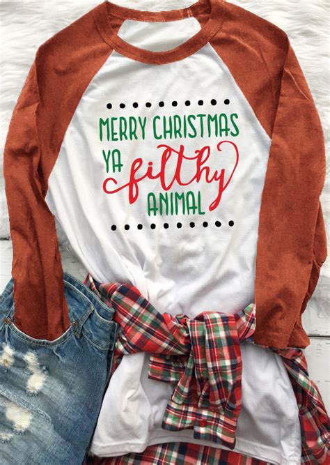 Go for one of the christmas tee shirt or shirt ideas that have 'christ is born' written on it. Christmas Letter Printed Trendy T-Shirt - Fairyseason
