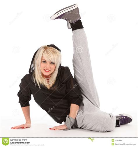 Fun Pose By Young Street Dancer Girl In Studio Stock Image