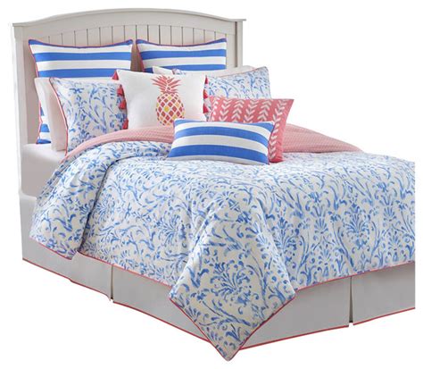 | chezmoi collection premium heather jersey knit cotton comforter set reversible. Southern Tide Coastal Ikat Twin Cool Water Blue Comforter ...