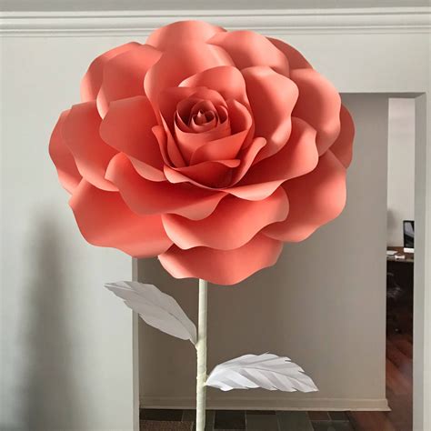 Paper Flowers Svg Combo Of 5 Sizes Rose Paper Flower Template Diy